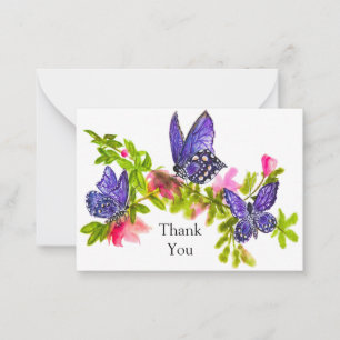 Three Butterflies Thank You Cards