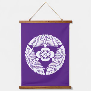 Three butterflies with mokko hanging tapestry