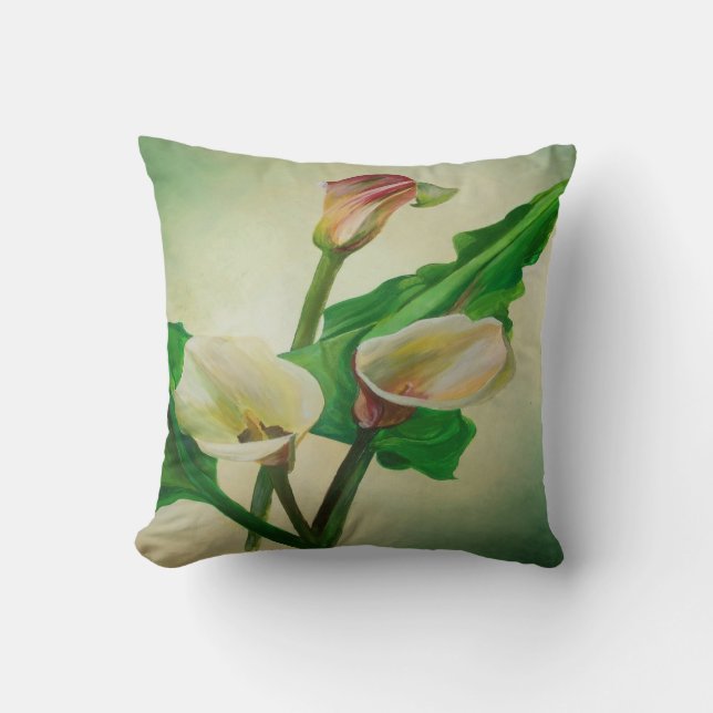 Three Calla Lilies Stunning Botanical Acrylic  Cushion (Front)