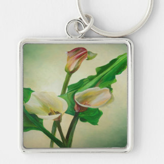 Three Calla Lilies Stunning Botanical Acrylic  Key Ring