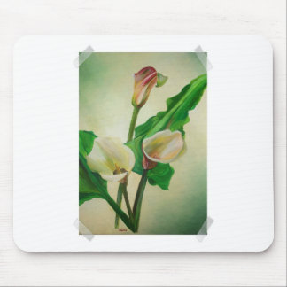Three Calla Lilies Stunning Botanical Acrylic  Mouse Mat