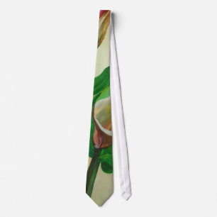 Three Calla Lilies Stunning Botanical Acrylic  Tie