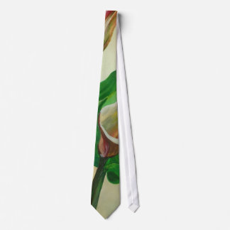 Three Calla Lilies Stunning Botanical Acrylic Tie