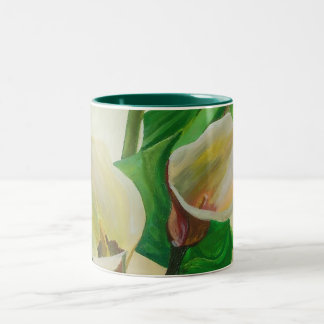 Three Calla Lilies Stunning Botanical Acrylic Two-Tone Coffee Mug