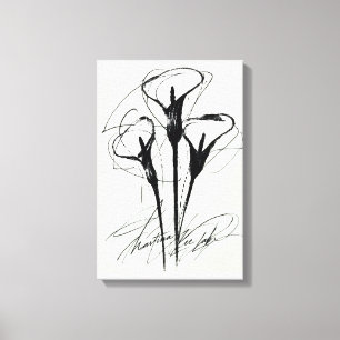 Three Callas in Line Minimal Botanical Canvas Ar Print