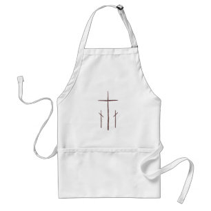 Three Calvary Christian Crosses Standard Apron