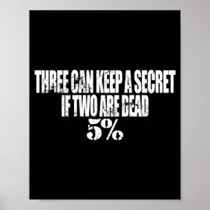 Three Can Keep A Secret If Two Are Dead 50% Funny Poster