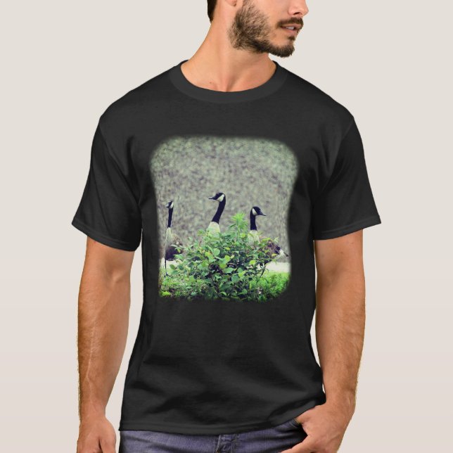 Three Canada Geese Nature  T-Shirt (Front)