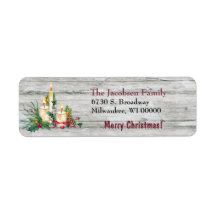Three Candle Christmas Bouquet Return Address
