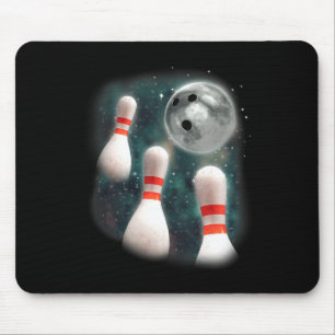 Three Candlepin Moon 3 Bowling Pin Weird Funny Bow Mouse Mat