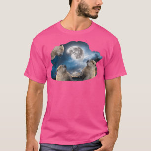 Three Capybaras And Moon T-Shirt