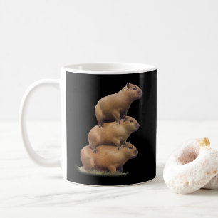 Three Capybaras Funny Capybara Humour Stack Animal Coffee Mug