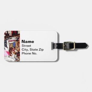 Three Carousel Horses Closeup Luggage Tag