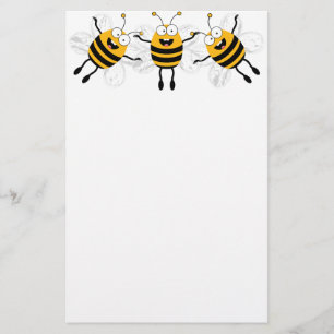 Three Cartoon Bee Stationery