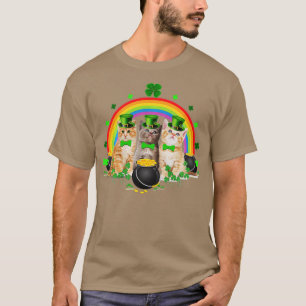 Three Cat St Patricks Day  Kitty Kitten Lover Iris T-Shirt