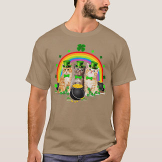 Three Cat St Patricks Day  Kitty Kitten Lover Iris T-Shirt