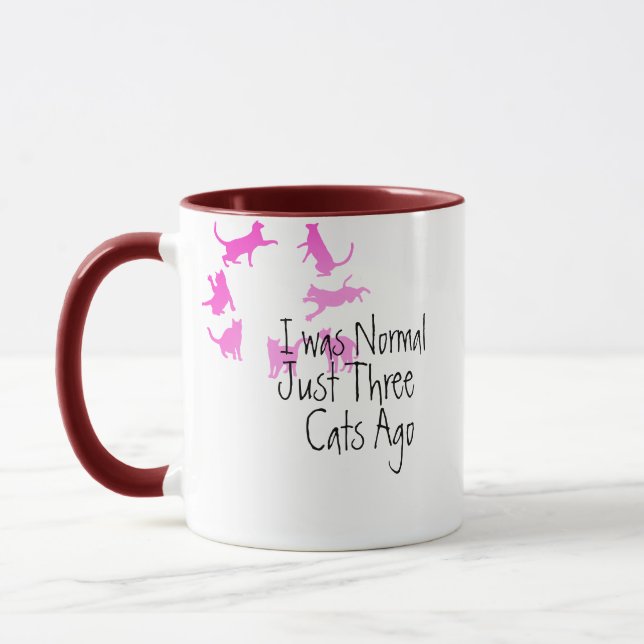 Three Cats Ago Mug - Funny Cat Mum Normal Design (Left)