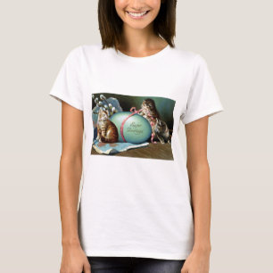 Three Cats & Big Blue Easter Egg T-Shirt