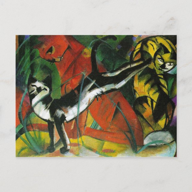 Three cats by Franz Marc Postcard (Front)