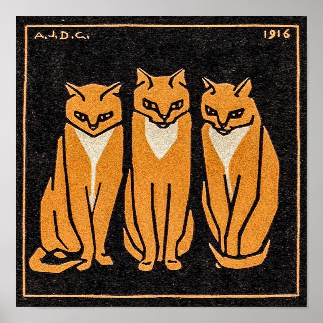 Three Cats by Julie de Graag  Poster (Front)