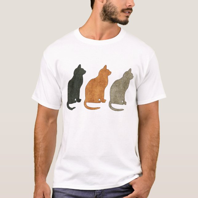 Three Cats Cat T Shirt (Front)