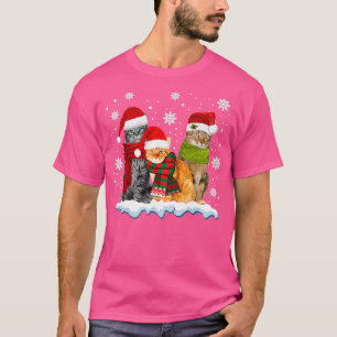 Three Cats Christmas for Cat Kitten Lover Xmas Sno T-Shirt