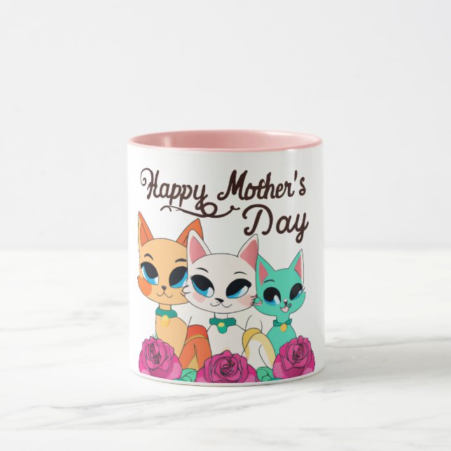 Three Cats "Happy Mothers Day" Mug (Center)