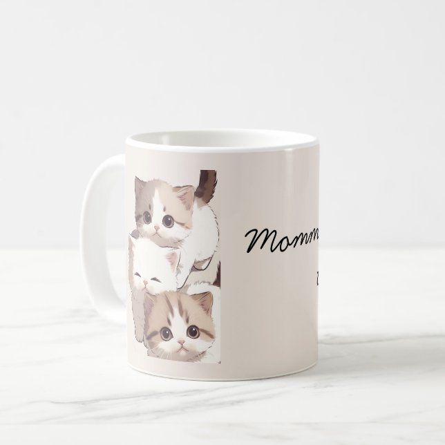 Three Cats' Image, Triplets, Coffee Mug (Front Left)
