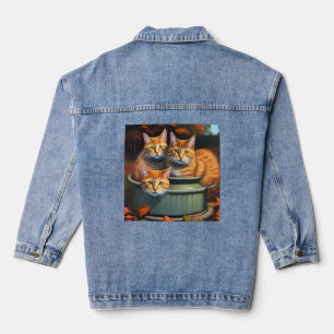 Three Cats In A Pot, Ladies' Denim Jacket