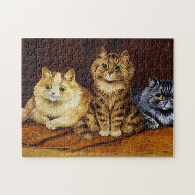 Three Cats on a Persian Rug by Louis Wain Jigsaw Puzzle (Horizontal)