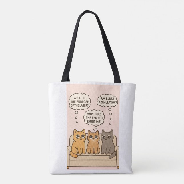 Three Cats on Couch  Tote Bag (Back)