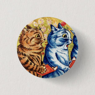 Three cats singing by Louis Wain  3 Cm Round Badge