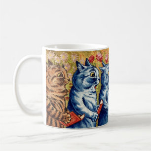 Three cats singing. Gouache by Louis Wain, 1925 Coffee Mug
