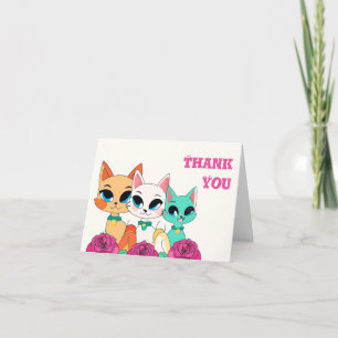 Three Cats Thank You Card