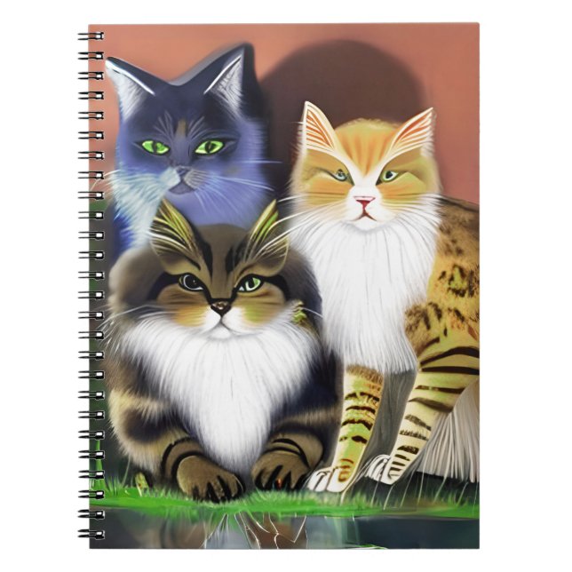 Three Cats with an Attitude Notebook (Front)