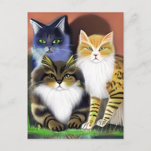 Three Cats with an Attitude Postcard