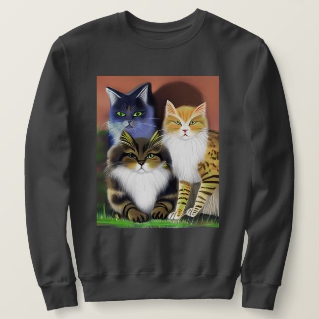 Three Cats with an Attitude  Sweatshirt (Design Front)
