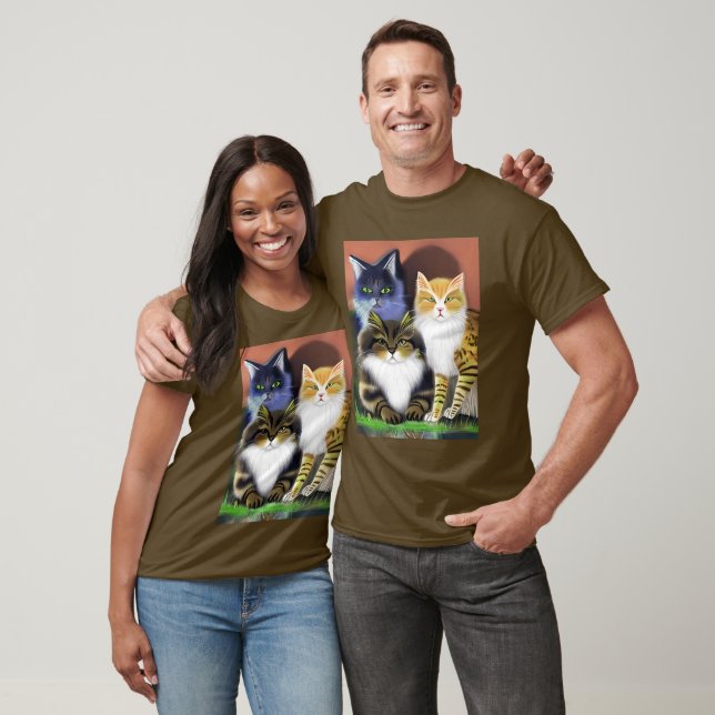 Three Cats with an Attitude  T-Shirt (Unisex)