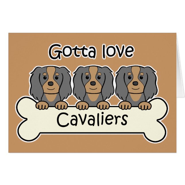 Three Cavalier King Charles Spaniels (Front Horizontal)