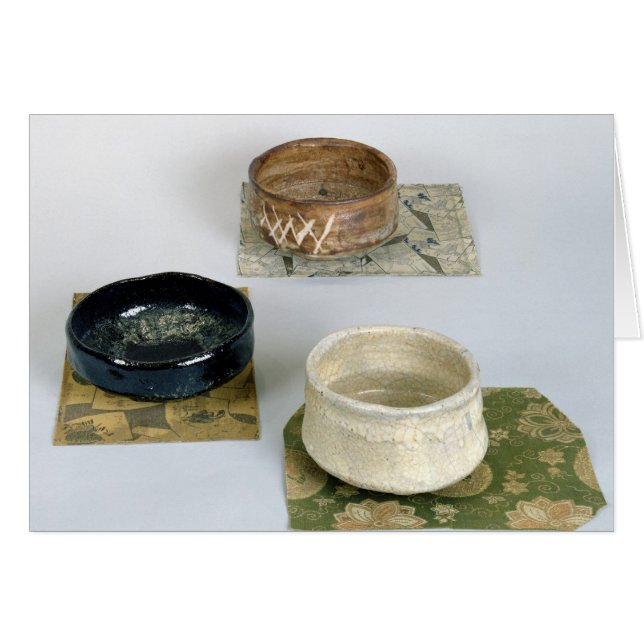 Three chawans used for tea ceremonies, c.1800 (Front Horizontal)