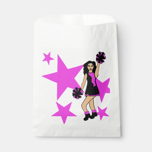 Three Cheers Custom White Favour Bag Pink #1 (Front)