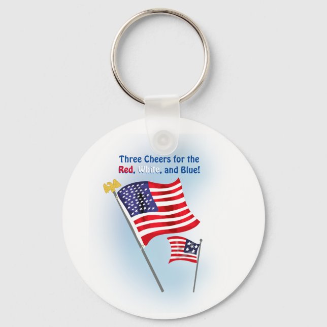Three Cheers for the Red, White, and Blue Keychain (Front)
