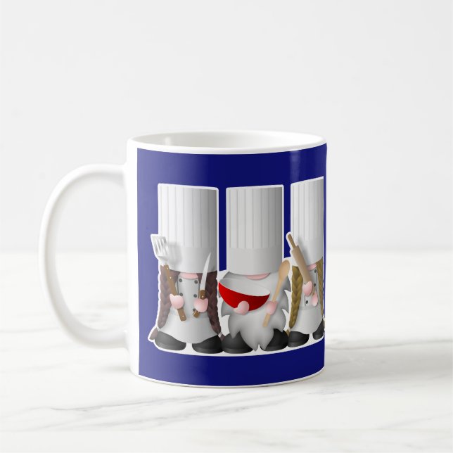 Three Chef and Baking Gnomes Coffee Mug (Left)