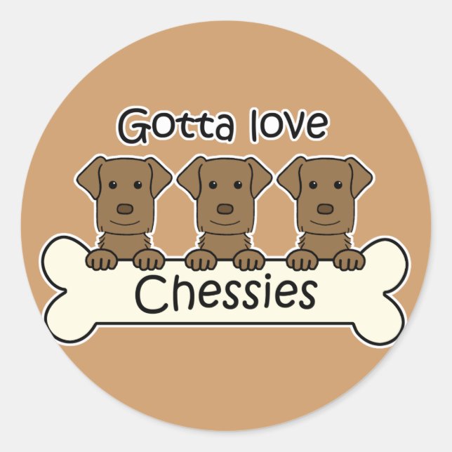 Three Chesapeake Bay Retrievers Classic Round Sticker (Front)