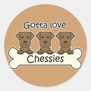 Three Chesapeake Bay Retrievers Classic Round Sticker