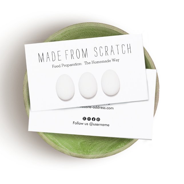 Three Chicken Eggs Cooking Instructor and Catering Business Card (Creator Uploaded)
