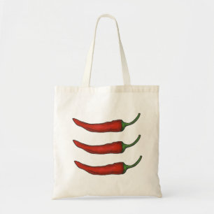 Three Chiles Hot Red Chili Pepper Peppers Tote Bag