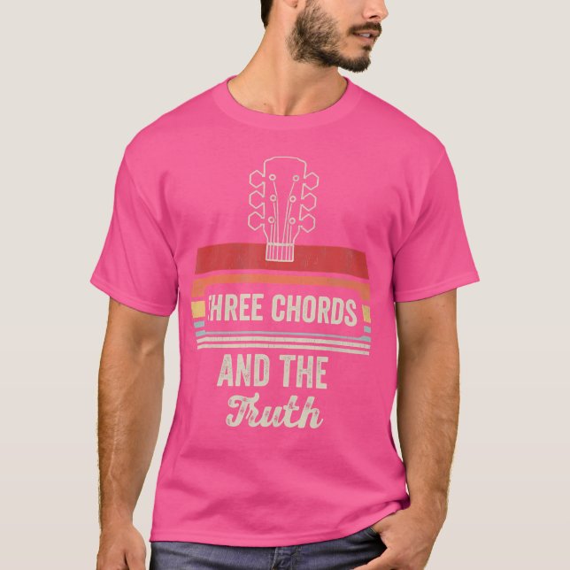 Three Chords And The Truth Guitar Music T-Shirt (Front)