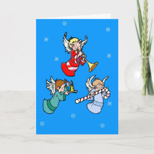 Three Christmas Angels Holiday Card