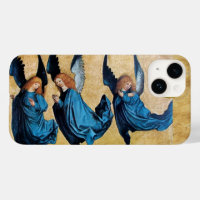 THREE CHRISTMAS ANGELS IN BLUE PARCHMENT